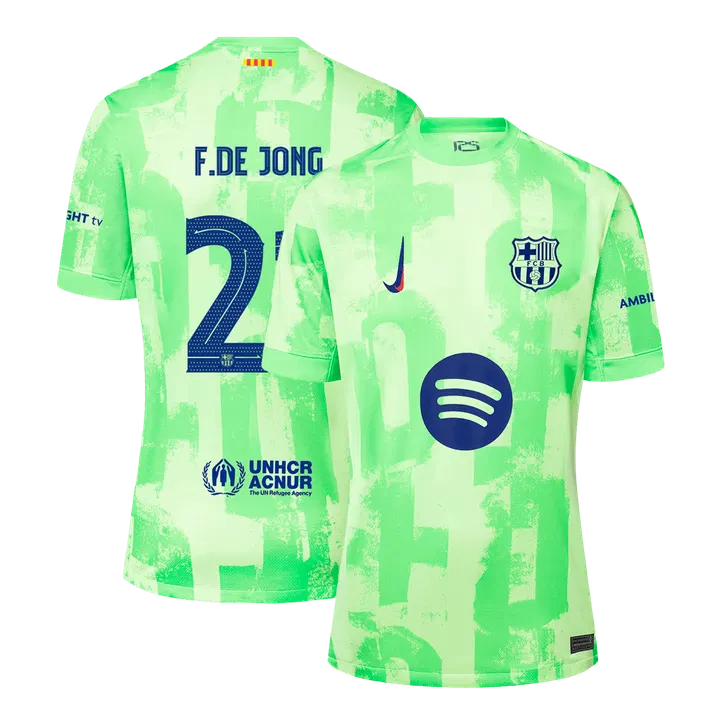 F.DE JONG #21 Barcelona Third Away Soccer Jersey - UCL(Spotify Logo Without Text）