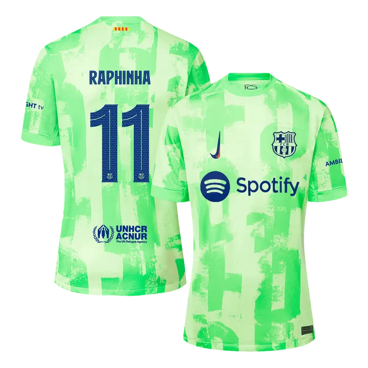 RAPHINHA #11 Barcelona Third Away Soccer Jersey -UCL