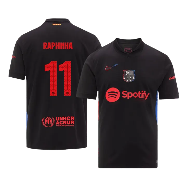 RAPHINHA #11 Barcelona Away Soccer Jersey -UCL