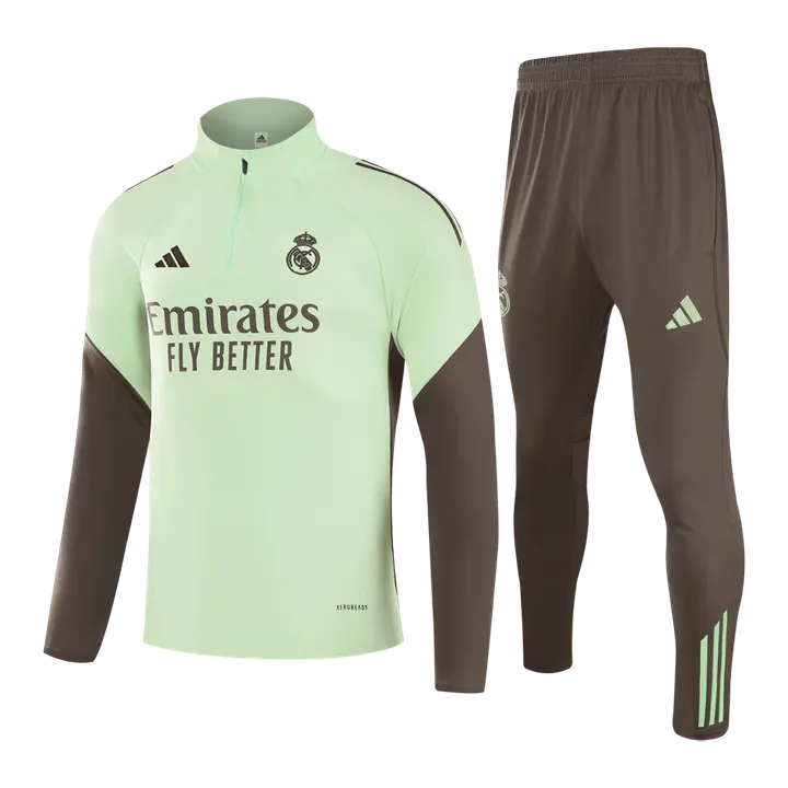 Real Madrid 1/4 Zip Tracksuit 2025/26 Kids Green
