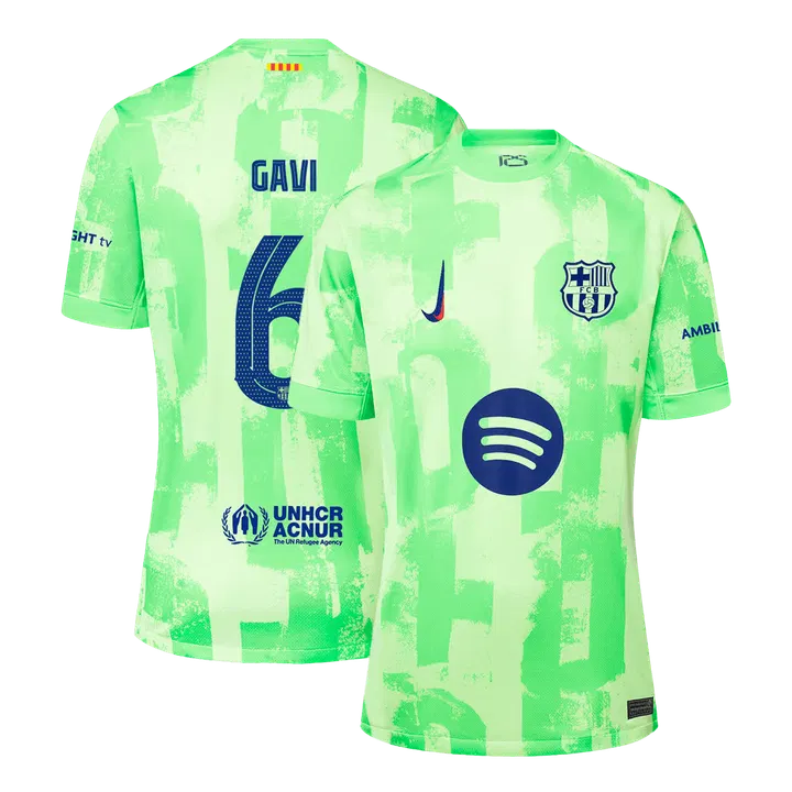 GAVI #6 Barcelona Third Away Soccer Jersey- UCL(Spotify Logo Without Text）