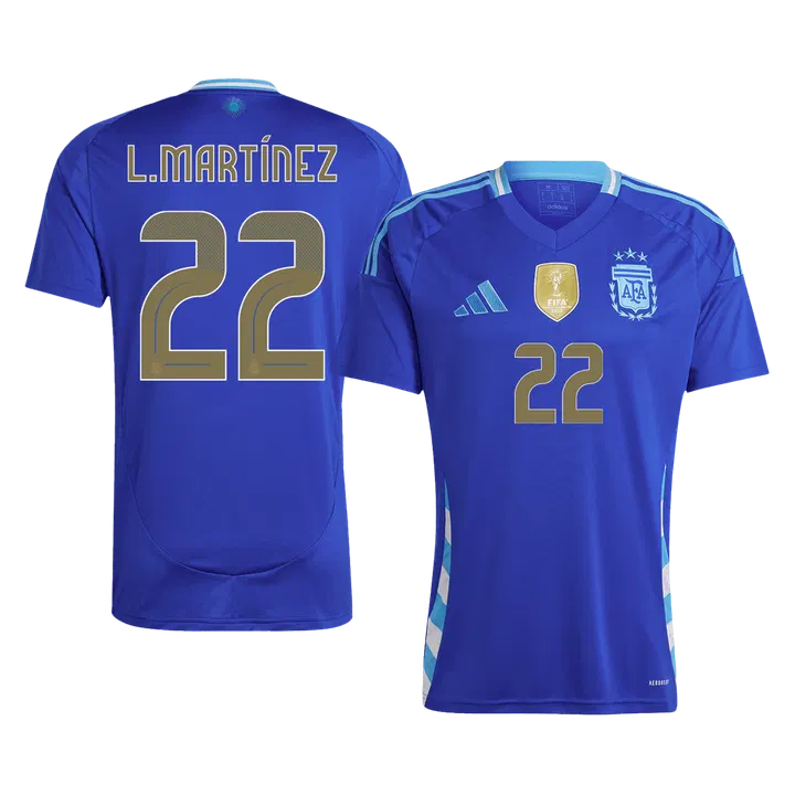 L.MARTÍNEZ #22 Argentina Away Soccer Jersey