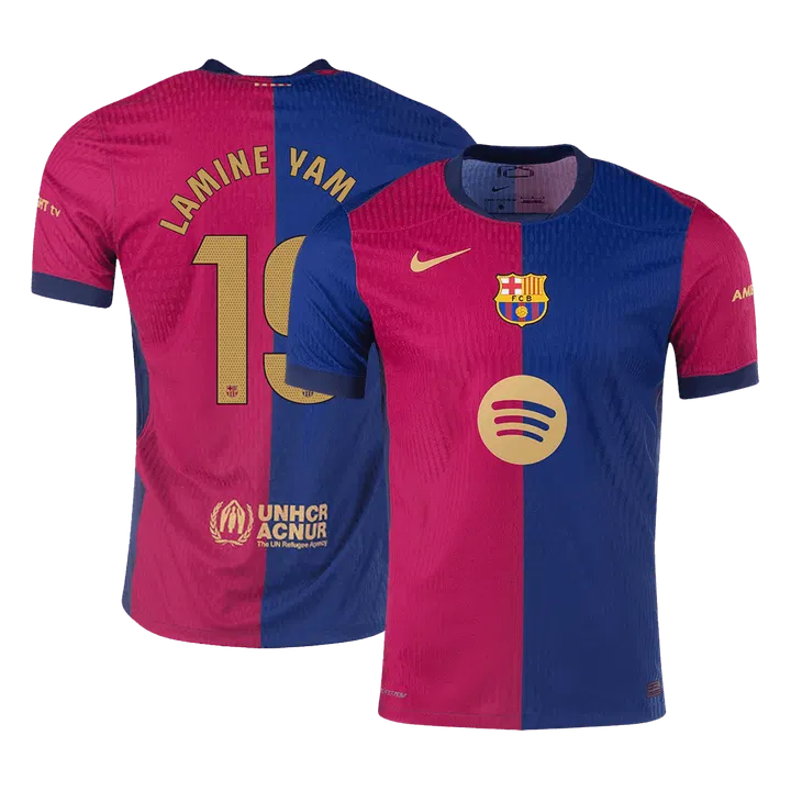 LAMINE YAMAL #19 Barcelona Home Player Version Jersey - Spotify Logo Without Text