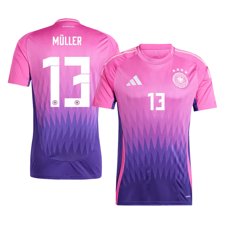 MÜLLER #13 Germany Away Soccer Jersey EURO