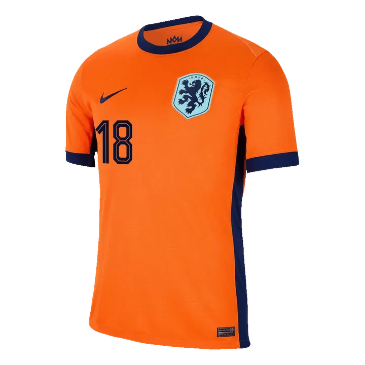 MALEN #18 Netherlands Home Soccer Jersey EURO