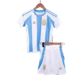 Argentina Home Kids Soccer Jerseys Full Kit