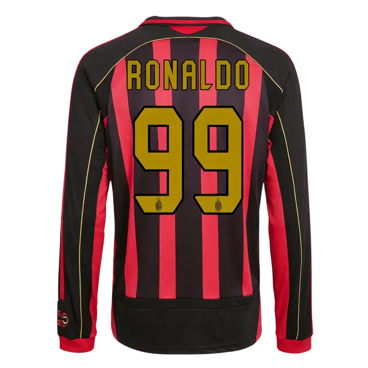 Retro Soccer Jersey RONALDO #99 AC Milan Home Long Sleeve 2006/07