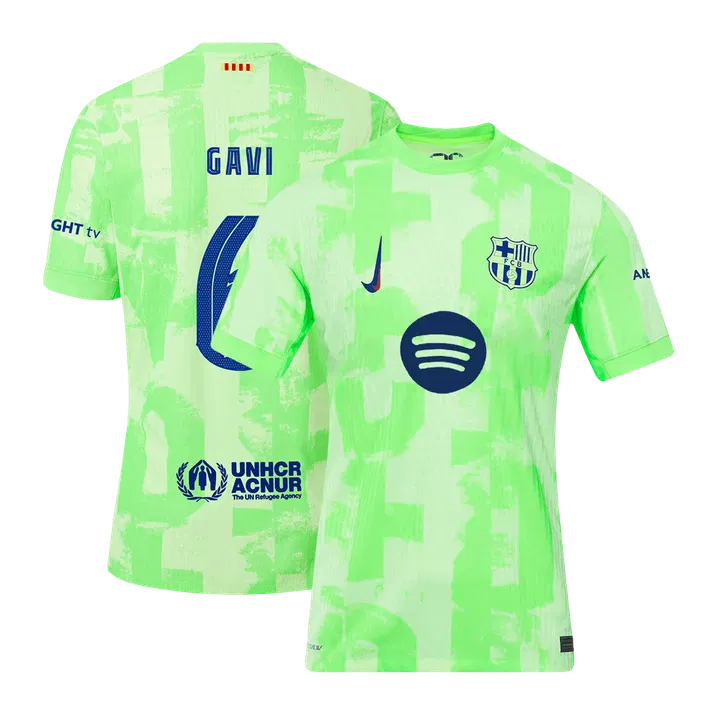 GAVI #6 Barcelona Third Away Player Version Jersey - UCL(Spotify Logo Without Text）