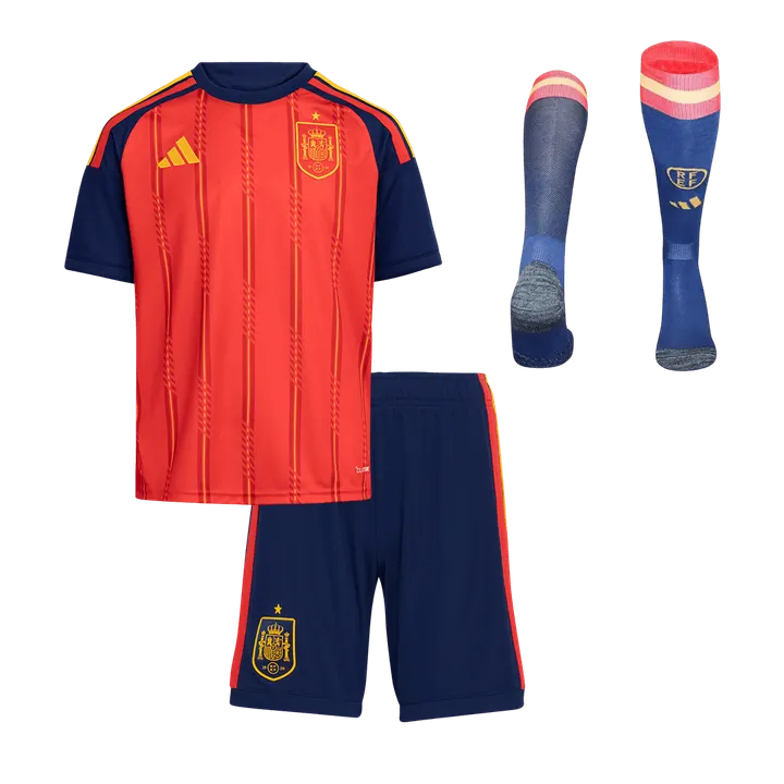 Spain Home World Cup Kids Soccer Jerseys Full Kit 2026