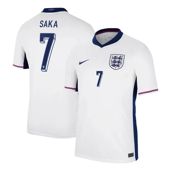 SAKA #7 England Home Soccer Jersey EURO