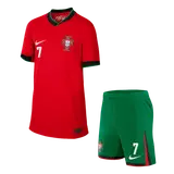 RONALDO #7 Portugal Home Kids Soccer Jerseys Kit EURO