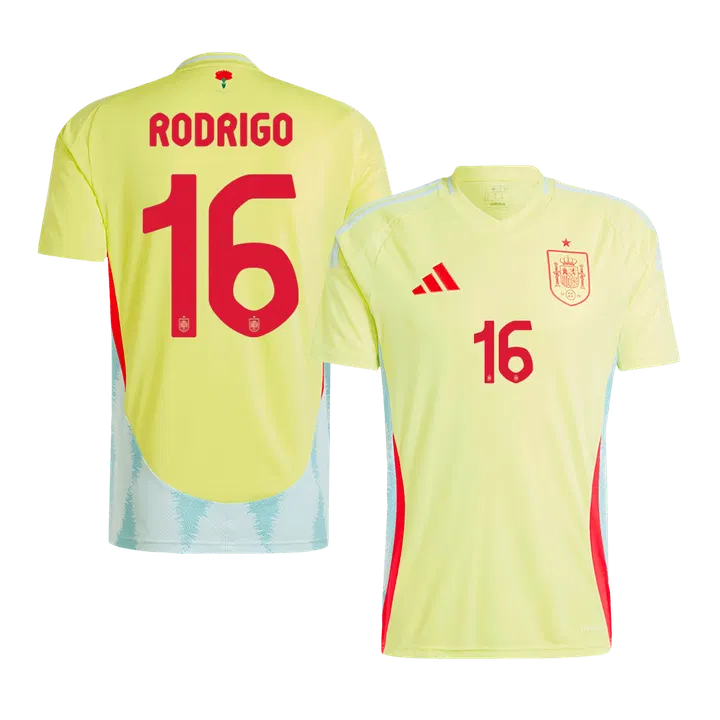 RODRIGO #16 Spain Away Soccer Jersey EURO