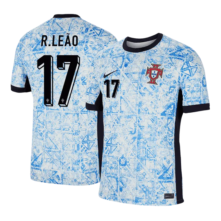 R.LEÃO #17 Portugal Away Soccer Jersey EURO