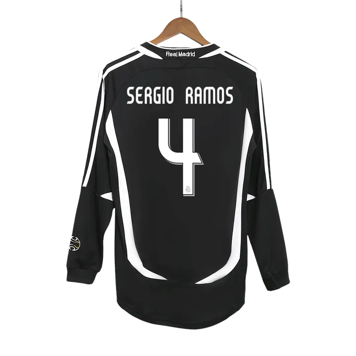 Retro Soccer Jersey SERGIO RAMOS #4 Real Madrid Away Long Sleeve 2006/07