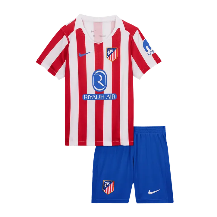 Atletico Madrid Home Kids Soccer Jerseys Kit 2025/26
