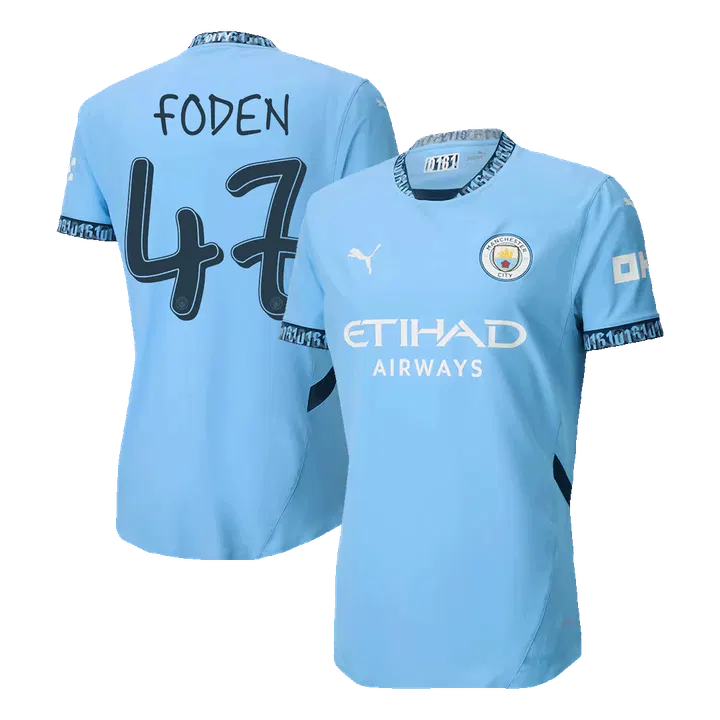 FODEN #47 Manchester City Home Player Version Jersey - UCL
