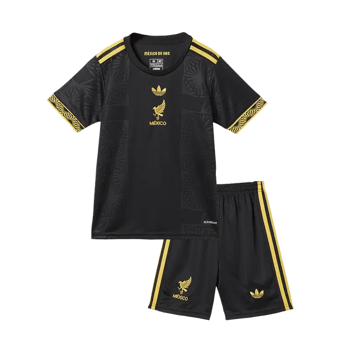 Mexico Third Away Kids Soccer Jerseys Kit 2025 - Gold Cup