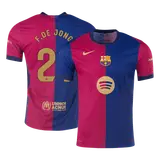 F.DE JONG #21 Barcelona Home Player Version Jersey - Spotify Logo Without Text