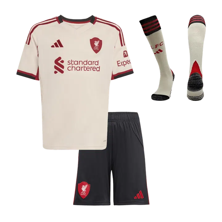 Liverpool Away Kids Soccer Jerseys Full Kit 2025/26