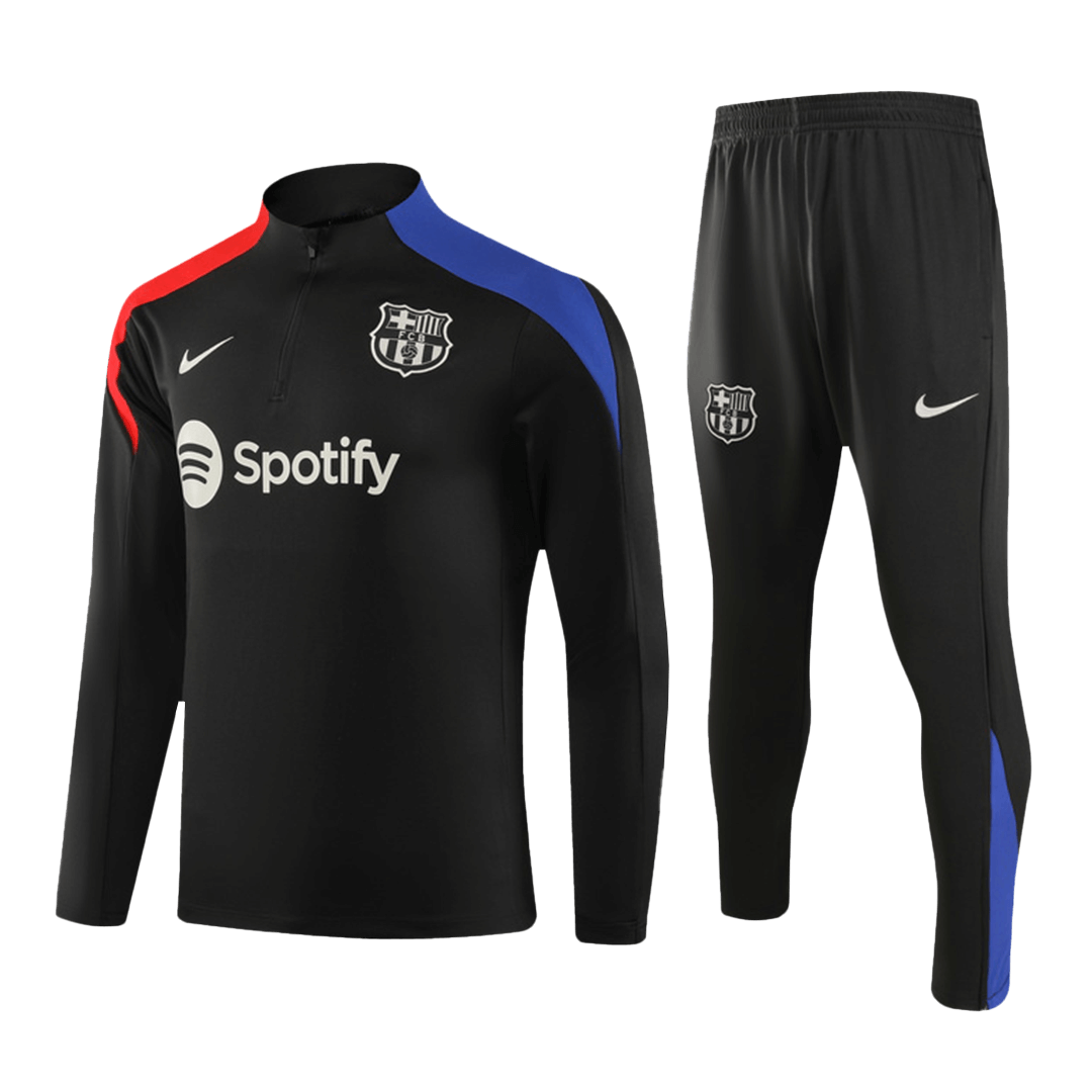 Barcelona 1/4 Zip Tracksuit Kids Black