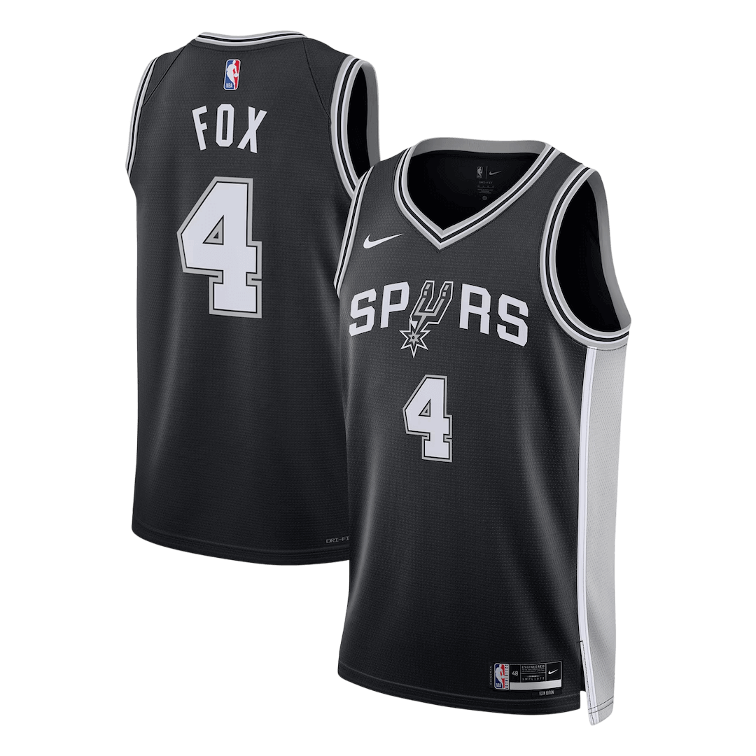 Fox #4 San Antonio Spurs Swingman NBA Jersey - Icon Edition