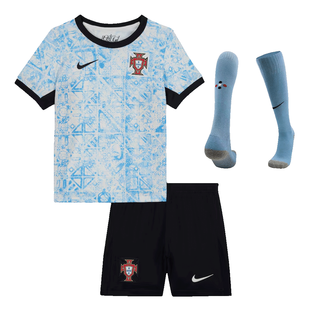 Portugal Away Kids Soccer Jerseys Full Kit EURO
