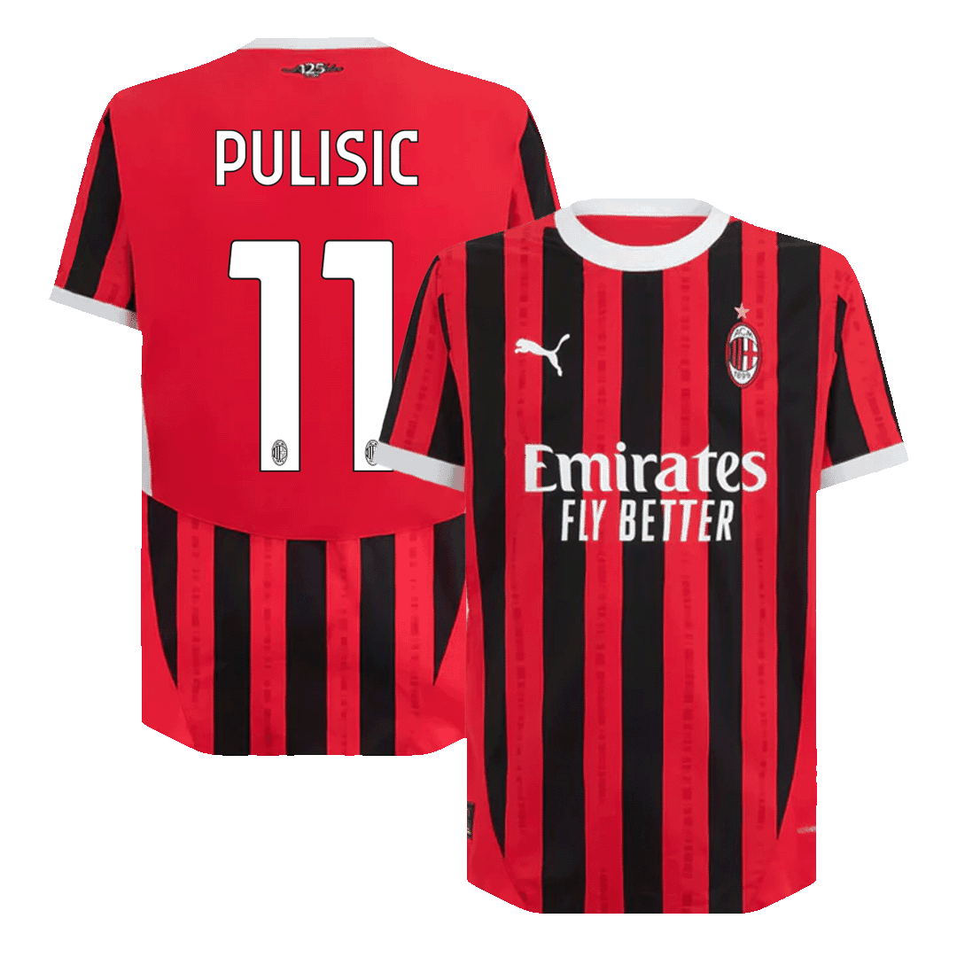 PULISIC #11 AC Milan Home Authentic Soccer Jersey - UCL