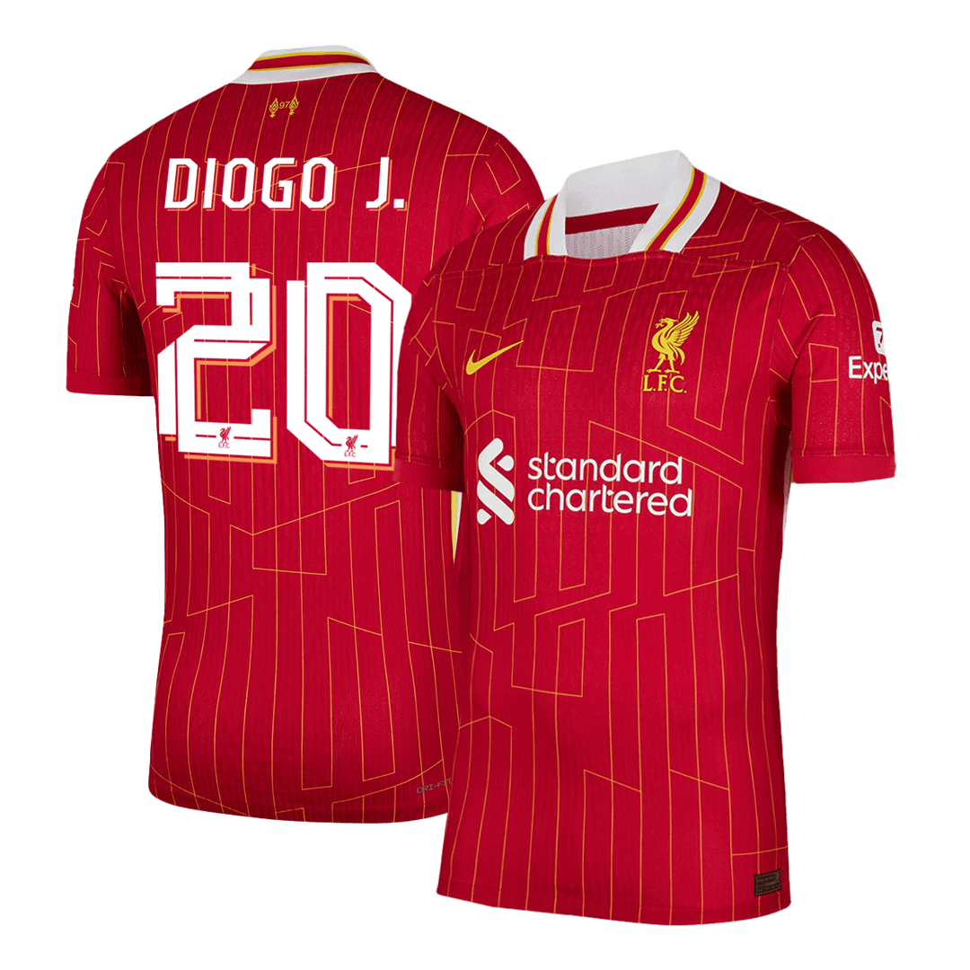 DIOGO J. #20 Liverpool Home Player Version Jersey - UCL