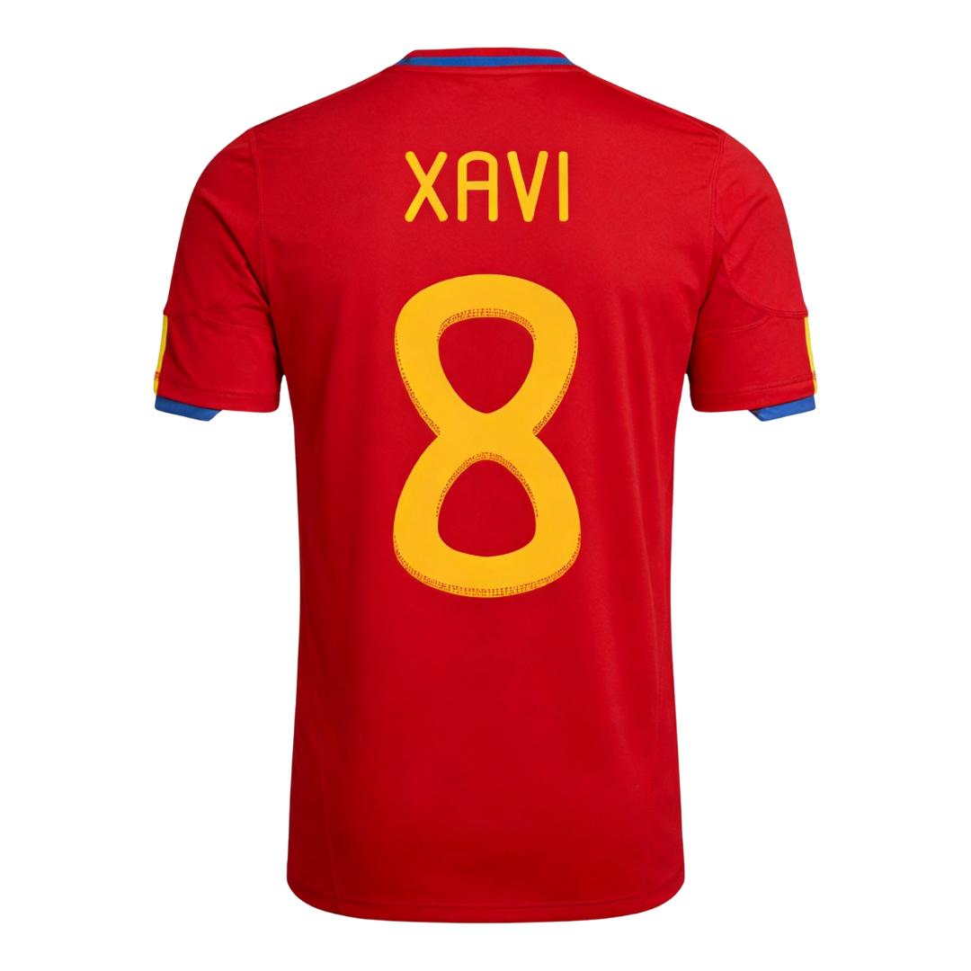 Retro Jersey XAVI #8 Spain Home World Cup 2010