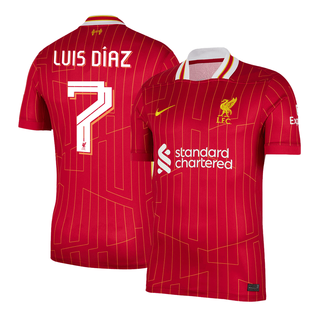 LUIS DÍAZ #7 Liverpool Home Soccer Jersey -UCL