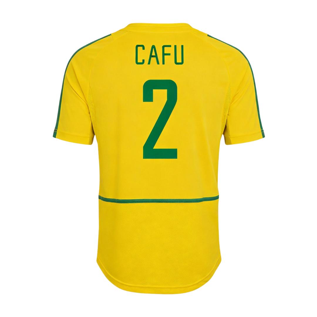 Camiseta de Fútbol Retro CAFU #2 Brasil Local 2002/03