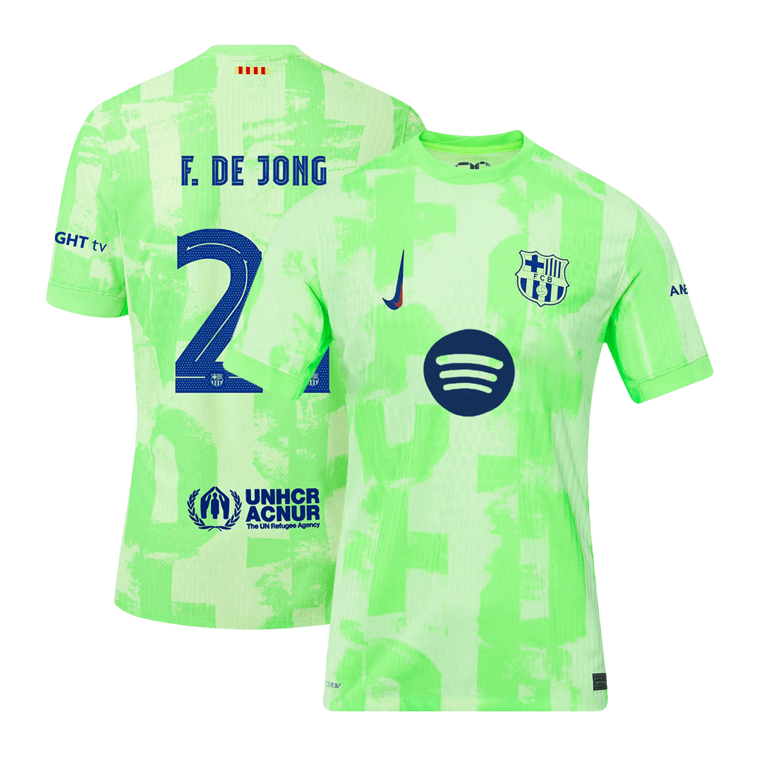 F.DE JONG #21 Barcelona Third Away Player Version Jersey - UCL(Spotify Logo Without Text)
