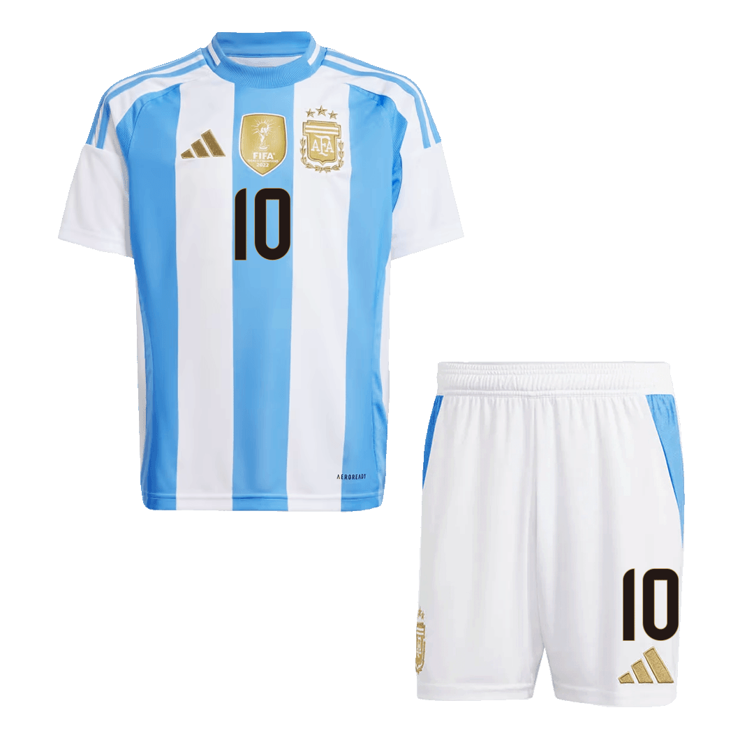 Kit de camisetas de fútbol de local para niños Argentina MESSI #10