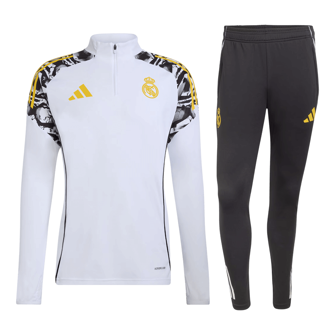 Real Madrid 1/4 Zip Tracksuit 2025/26 Kids White