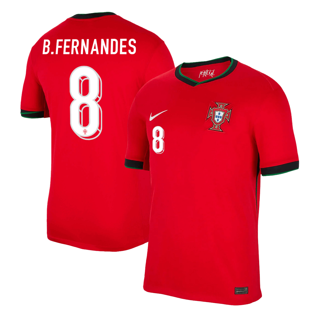 B.FERNANDES #8 Portugal Home Soccer Jersey EURO