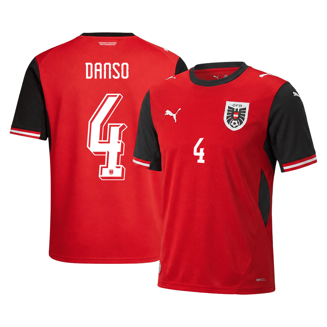 DANSO #4 Austria Home Soccer Jersey World Cup 2026