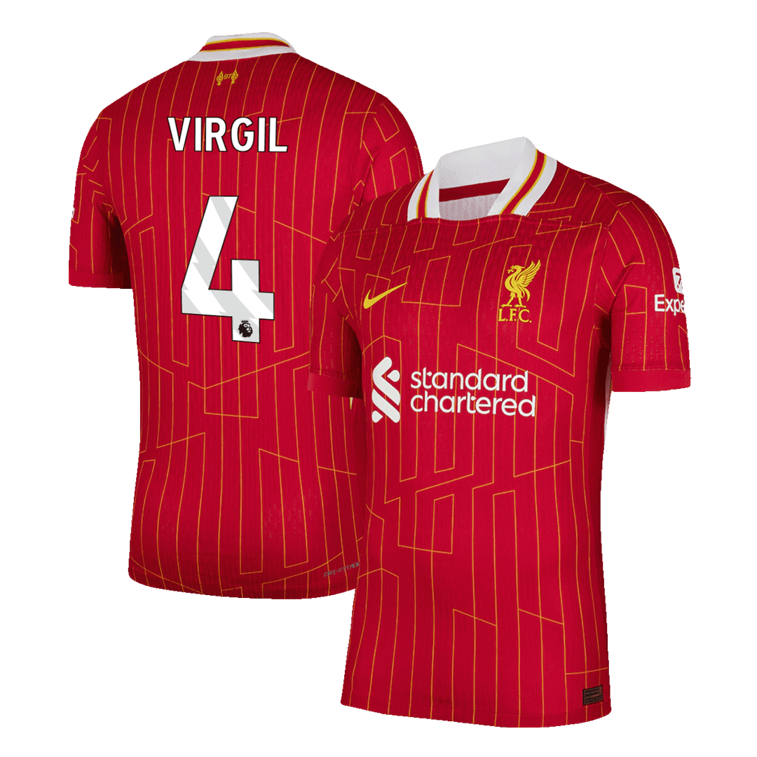 VIRGIL #4 Liverpool Home Player Version Jersey