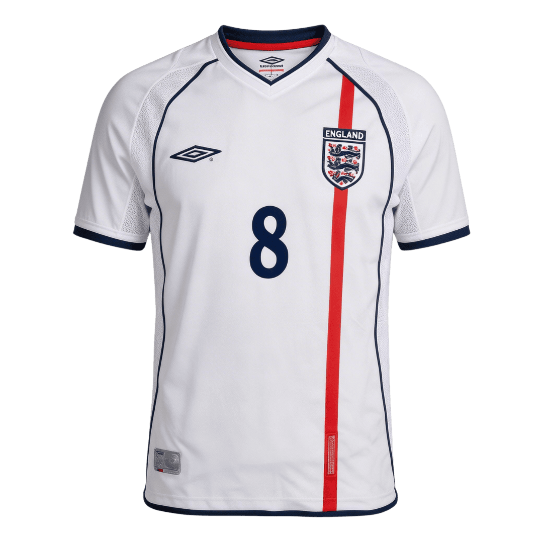 Camiseta de Fútbol Retro SCHOLES #8 Inglaterra Local 2002