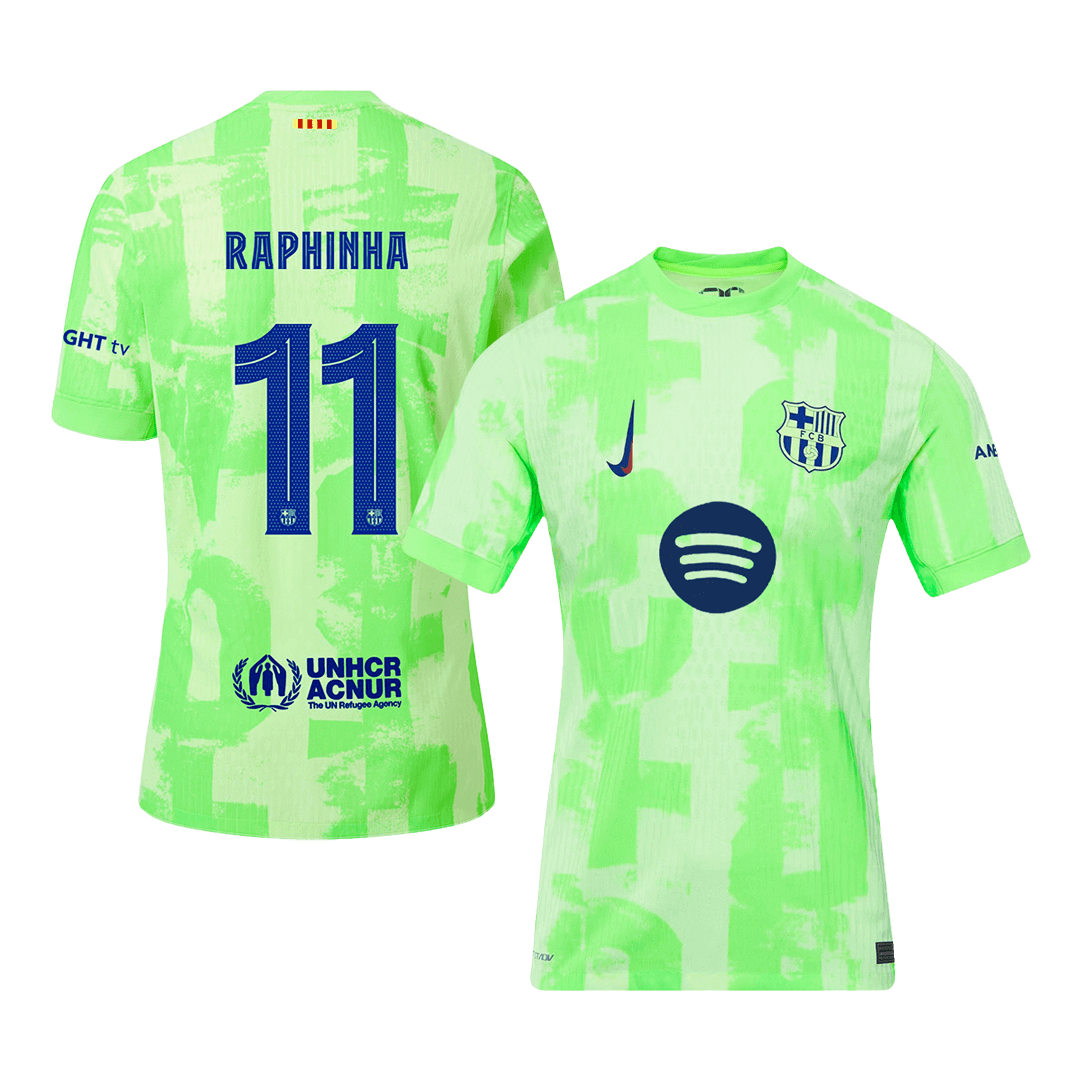 RAPHINHA #11 Barcelona Third Away Player Version Jersey - UCL(Spotify Logo Without Text)