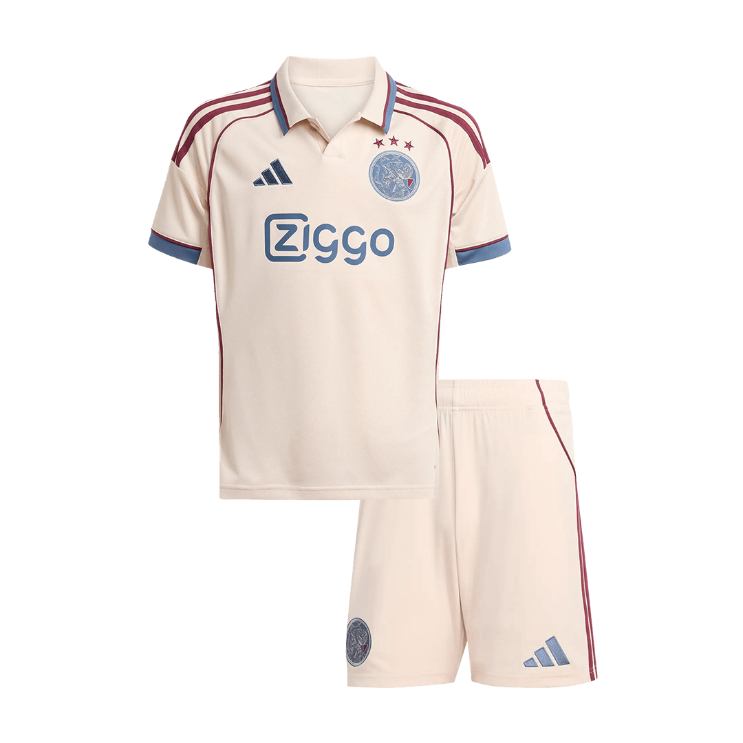 Kit de camisetas de fútbol infantil Ajax Tercera Equipación Visitante 2025/26