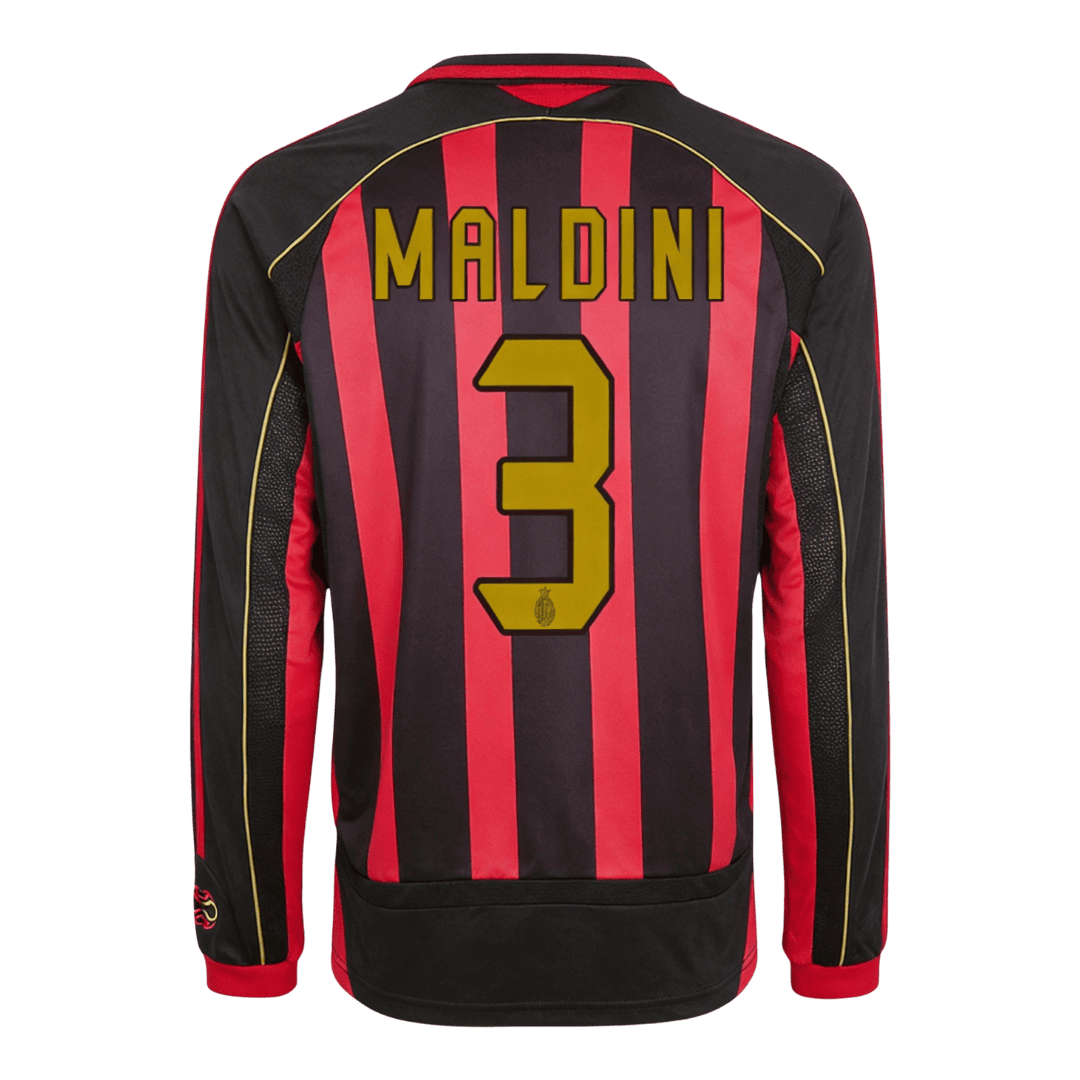Retro Soccer Jersey MALDINI #3 AC Milan Home Long Sleeve 2006/07