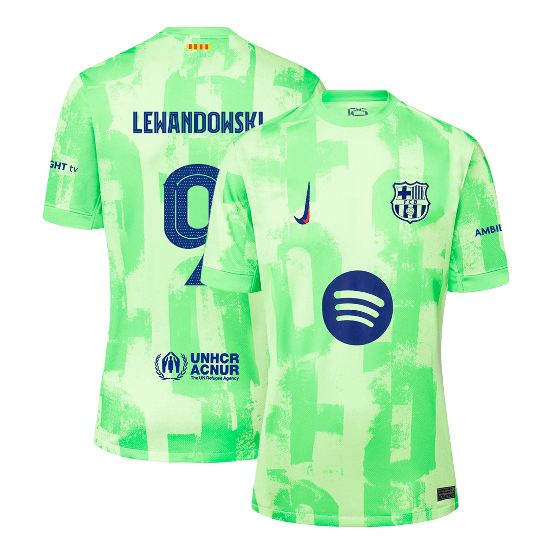 LEWANDOWSKI #9 Barcelona Third Away Soccer Jersey - UCL(Spotify Logo Without Text)