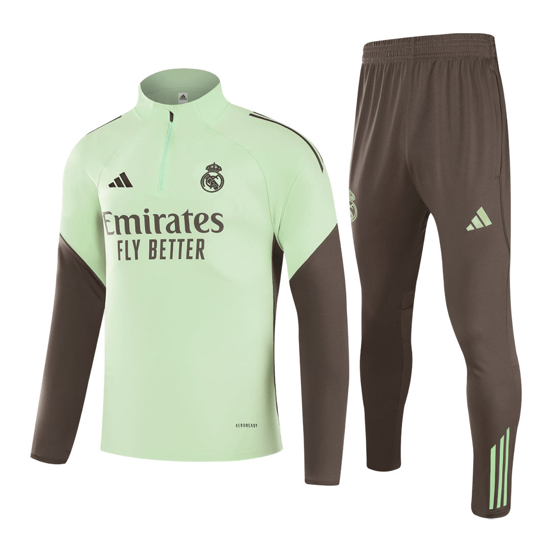 Real Madrid 1/4 Zip Tracksuit 2025/26 Kids Green