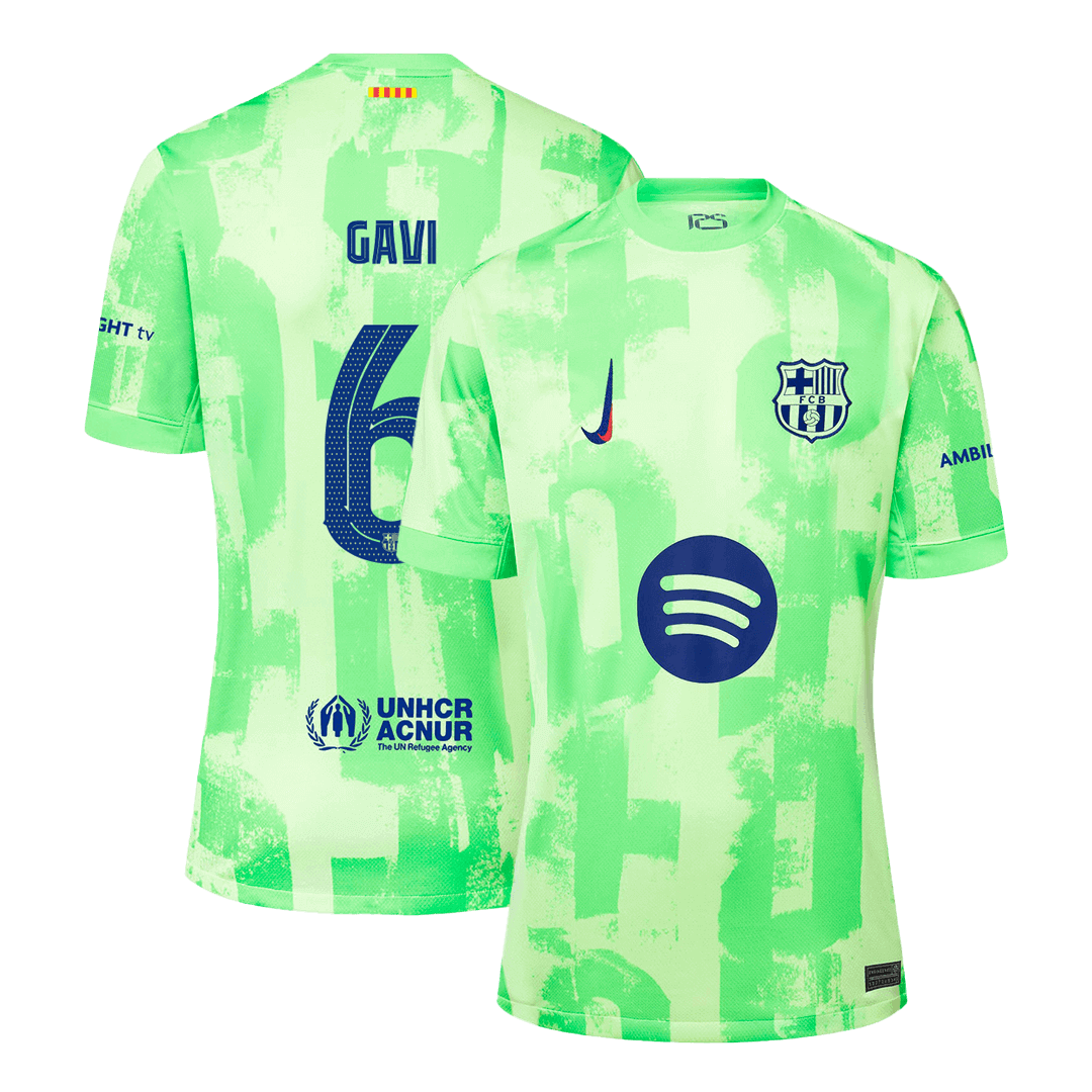 GAVI #6 Barcelona Third Away Soccer Jersey- UCL(Spotify Logo Without Text)