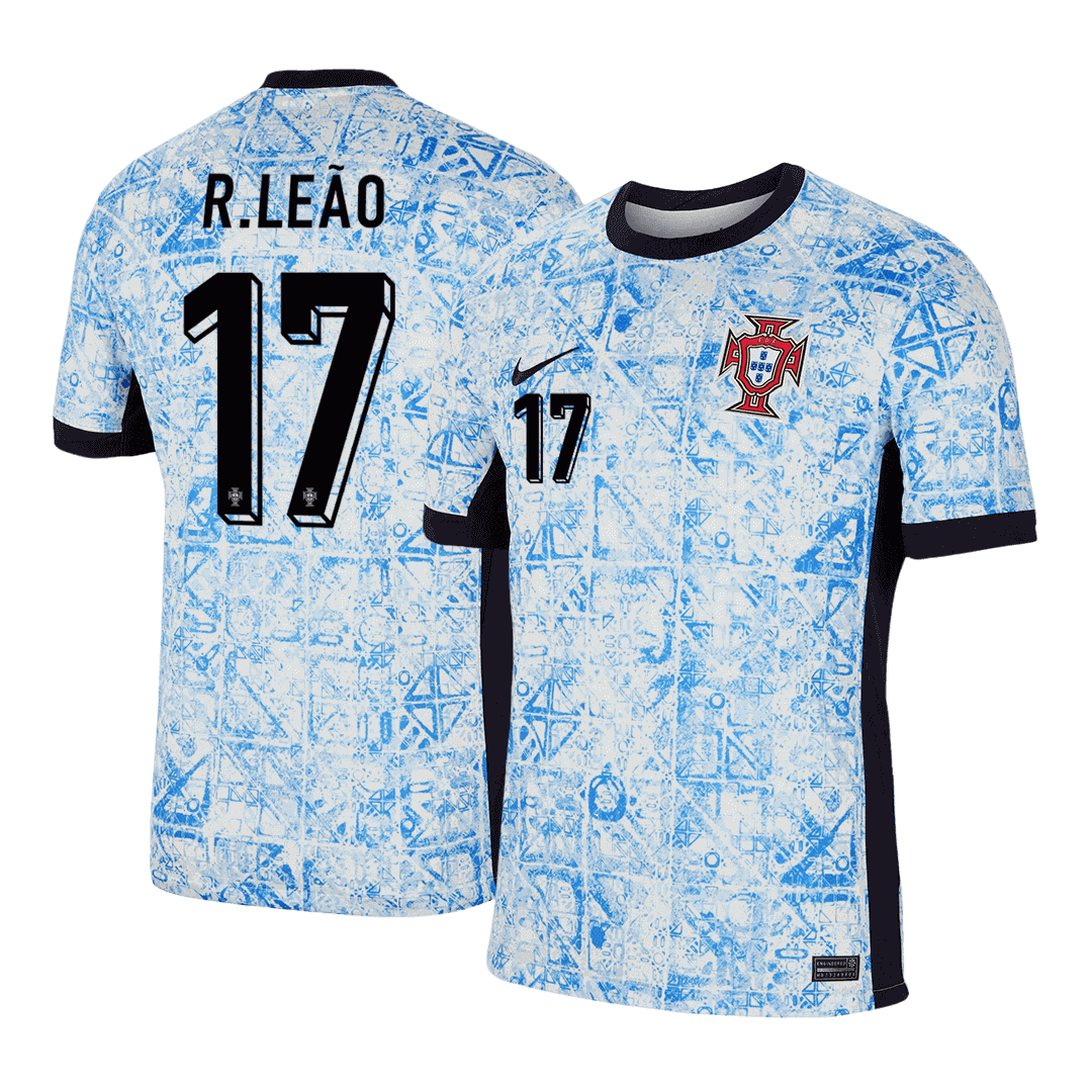 R.LEÃO #17 Portugal Away Soccer Jersey EURO
