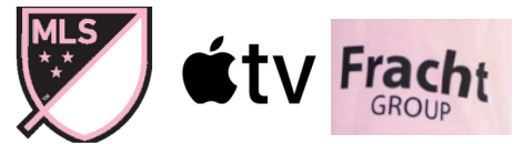 Inter Miami MLS Home Badge & Apple TV(Negro) & Fracht Group(Negro)